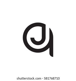 initial letter logo qj, jq, j inside q rounded lowercase black monogram