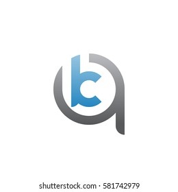 initial letter logo qk, kq, k inside q rounded lowercase blue gray