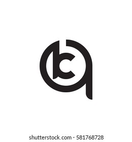 initial letter logo qk, kq, k inside q rounded lowercase black monogram