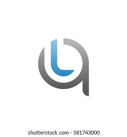 initial letter logo ql, lq, l inside q rounded lowercase blue gray