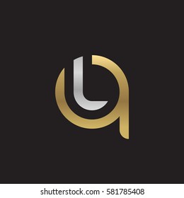 initial letter logo ql, lq, l inside q rounded lowercase logo gold silver