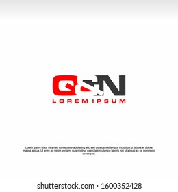 Initial letter logo, Q&N logo, logo template