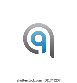 initial letter logo qq, q inside q rounded lowercase blue gray