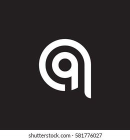 initial letter logo qq, q inside q rounded lowercase white black background