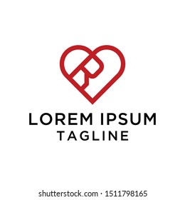 initial letter logo R Love logo template