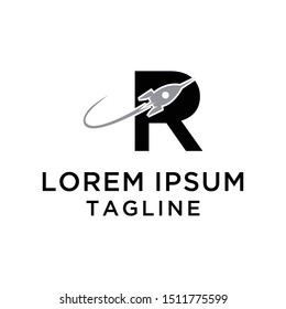 initial letter logo R Rocket logo template