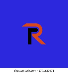 Initial letter logo r and R, rR Rr monogram logo icon on blue background