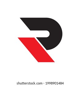 Logo de la letra inicial R con banda roja