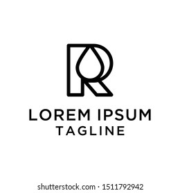 initial letter logo R water logo template