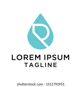 initial letter logo R water logo template