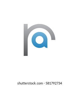 initial letter logo ra, ar, a inside r rounded lowercase blue gray