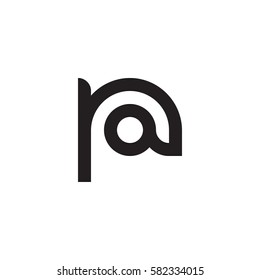 initial letter logo ra, ar, a inside r rounded lowercase black monogram