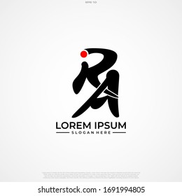 Initial Letter Logo RA Handwriting Logo template.