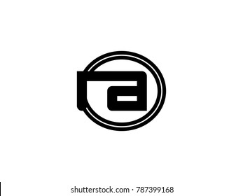 Initial letter logo ra lowercase in a black oval circle