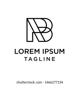 initial letter logo RB, BR logo template