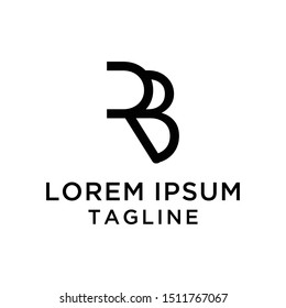 initial letter logo RB, BR logo template