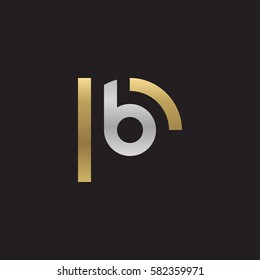 initial letter logo rb, br, b inside r rounded lowercase logo gold silver