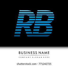 initial letter logo RB colored blue with striped compotition, Vector logo design template elements for your business or company identity
