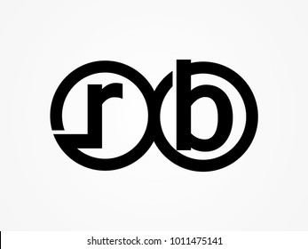 Initial letter logo rb lowercase related in circles black