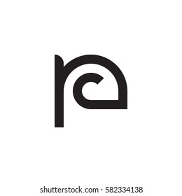 initial letter logo rc, cr, c inside r rounded lowercase black monogram