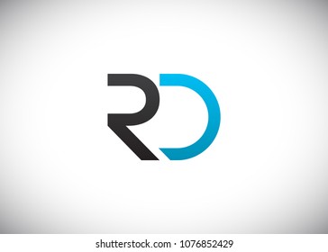 initial letter logo RD, DR, logo template