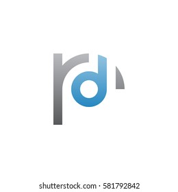 initial letter logo rd, dr, d inside r rounded lowercase blue gray