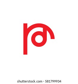 initial letter logo rd, dr, d inside r rounded lowercase red flat