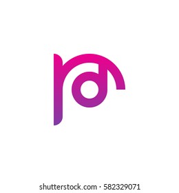 initial letter logo rd, dr, d inside r rounded lowercase purple pink