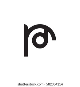 initial letter logo rd, dr, d inside r rounded lowercase black monogram