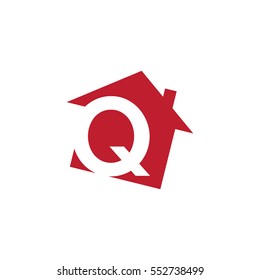 initial letter logo red house