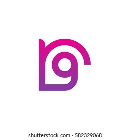 initial letter logo rg, gr, g inside r rounded lowercase purple pink