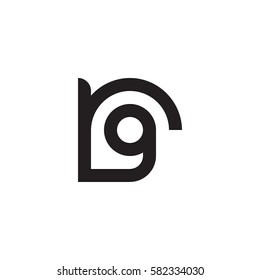 initial letter logo rg, gr, g inside r rounded lowercase black monogram