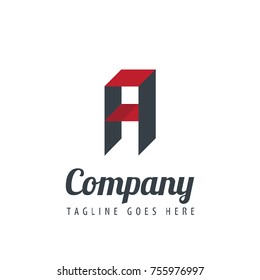 Initial Letter A Logo With Ribbon Style
