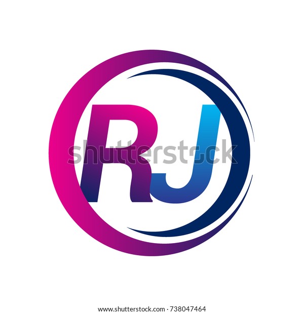 Initial Letter Logo Rj Company Name Stock Vector (Royalty Free) 738047464