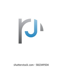 initial letter logo rj, jr, j inside r rounded lowercase blue gray