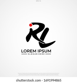 Initial Letter Logo RL Handwriting Logo template.