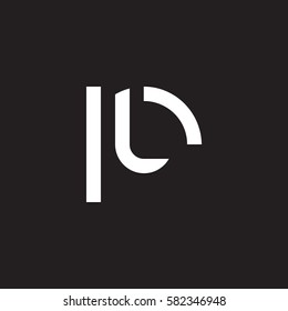 initial letter logo rl, lr, l inside r rounded lowercase white black background