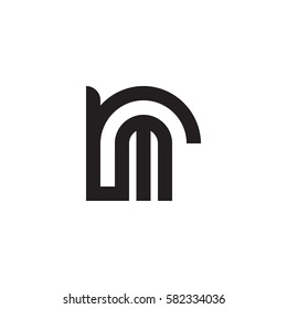 initial letter logo rm, mr, m inside r rounded lowercase black monogram