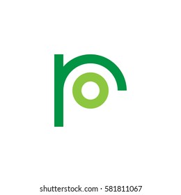 initial letter logo ro, or, o inside r rounded lowercase green flat