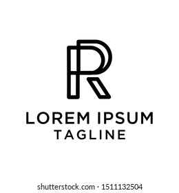 initial letter logo RP, PR, logo template