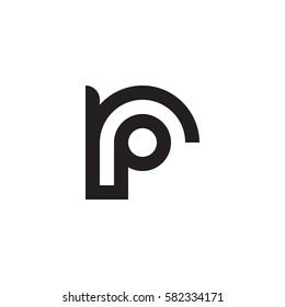 initial letter logo rp, pr, p inside r rounded lowercase black monogram