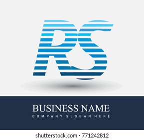initial letter logo RS colored blue with striped compotition, Vector logo design template elements for your business or company identity

