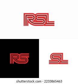 Initial letter logo RSl, RS, SL minimal modern outline logo