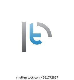 initial letter logo rt, tr, t inside r rounded lowercase blue gray