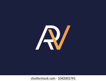 initial letter logo rv, vr, logo template