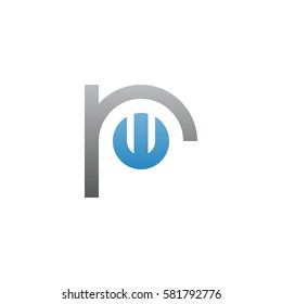 initial letter logo rw, wr, w inside r rounded lowercase blue gray