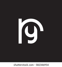 initial letter logo ry, yr, y inside r rounded lowercase white black background