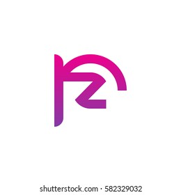 initial letter logo rz, zr, z inside r rounded lowercase purple pink