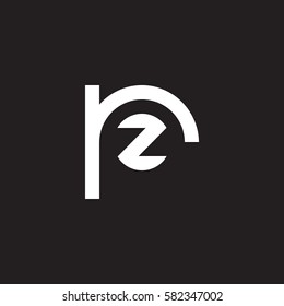 initial letter logo rz, zr, z inside r rounded lowercase white black background