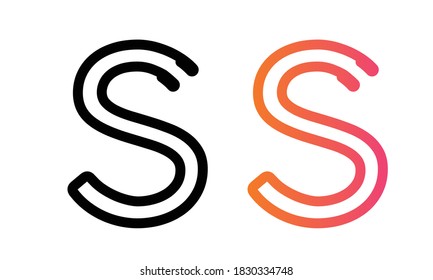 Letra inicial logo S, letra alfabética S, vector 